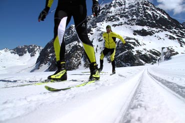 Die Höhenloipe am Pitztaler Gletscher garantiert ein besonderes Wintersporterlebnis für alle Skilangläufer. 