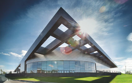 Eine der zentralen Sportstätten während der Commonwealth Games: Die Emirates Areana von Glasgow. 