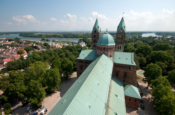 Ausblick vom Turm des Speyerer Doms nach Osten