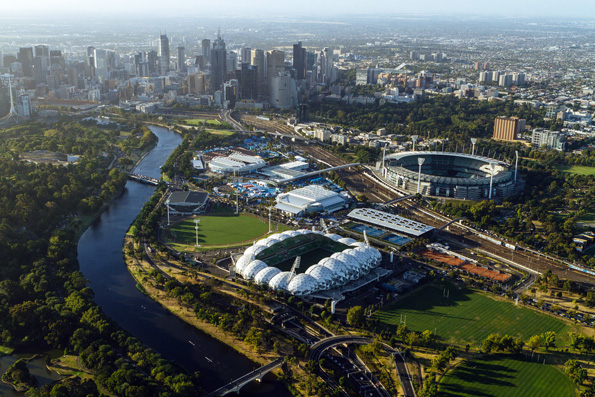 Melbourne - die lebenswerteste Stadt der Welt aus der Vogelperspektive - festgehalten von Fotograf Roberto Seba. 
