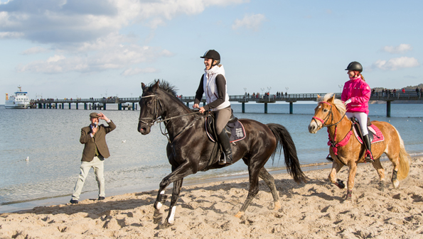 Ein maritimer Reitspaß ist das Pferderennen am 11. Oktober auf Binz. (Fotos: Kurverwaltung Binz)