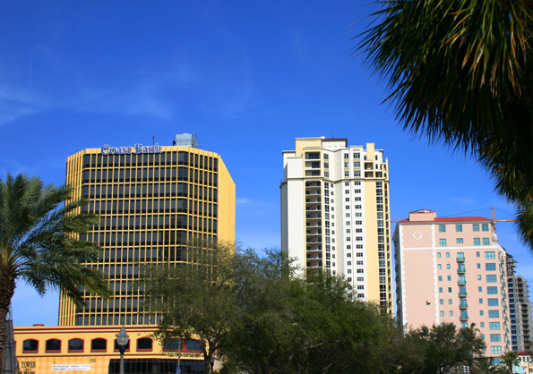 Hochhäuser dominieren die Skyline in Downtown St. Petersburg in Florida. (Foto Karsten-Thilo Raab)