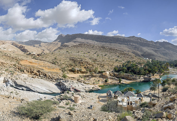 Bilderbuch-Oase im Wadi Bani Khalid im Oman.