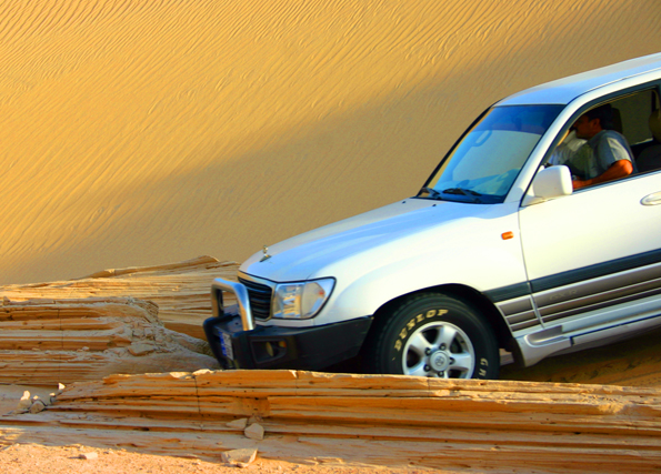 Großer Spaß in der Wüste des Oman: das "Dune Bashing" - das Herumfahren im Sand mit großen Off-Roadern. (Foto Karsten-Thilo Raab)
