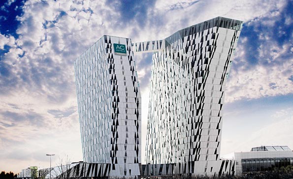 Das neue eröffnete  AC Hotel Bella Sky Copenhagen weiß auch optisch Akzente zu setzen. (Foto Marriott)