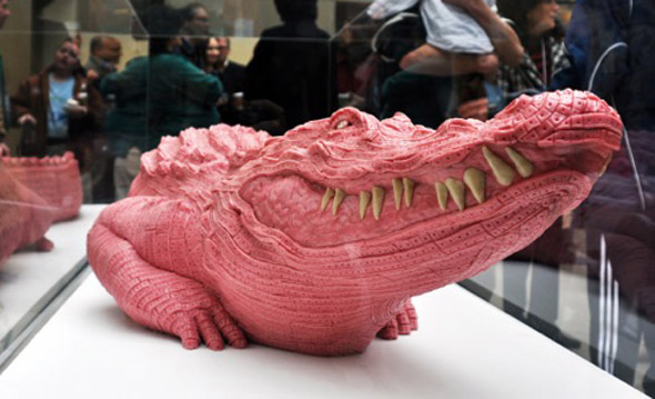 Ein der derzeitigen Stars im Phildaelphia Zoo: ein pinkfarbener Alligator aus Kaugummi. 