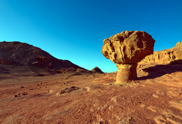 Zu den spektakulären Landschaftsbildern in Israel zählt der "Mushroom" im Timna Park. (Fotos Israelisches Tourismusministerium)