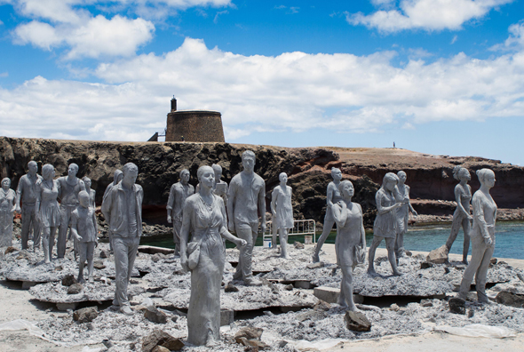 Unterwassermuseum im Bau – noch befinden sich die lebensgroßen Plastiken des „Museo Atlántico“ auf Lanzarote an Land. (Foto Jason deCaires Taylor)