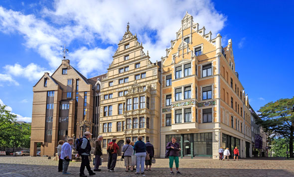Das Leibnizhaus in Hannovers Altstadt ist ein beliebtes Fotomotiv.