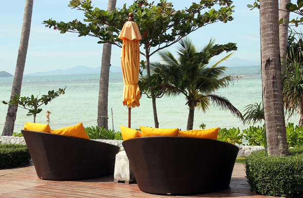 Herrliche An- und Aussichten bieten sich von der Pool Bar aus auf den Golf von Thailand. (Foto Karsten-Thilo Raab)