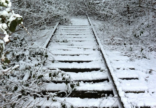 Eise und Schnee sorgen dafür, dass die Bahn die Fahrgeschwindigkeit reduziert. 