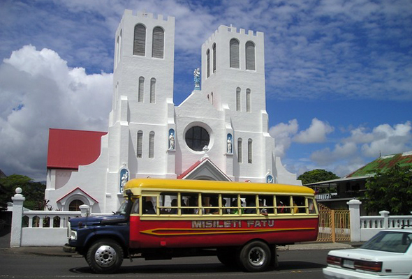 Zu den Blickfängen von Samoa gehört die christliche Kirche. 
