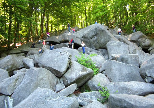 Die Felsbrocken im Odenwald sind die Reste eines ehemaligen großen Gebirges. (Foto: djd)