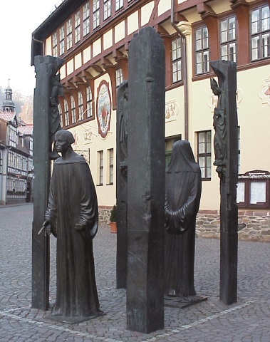 Das markante Thomas Müntzer Denkmal in Stolberg