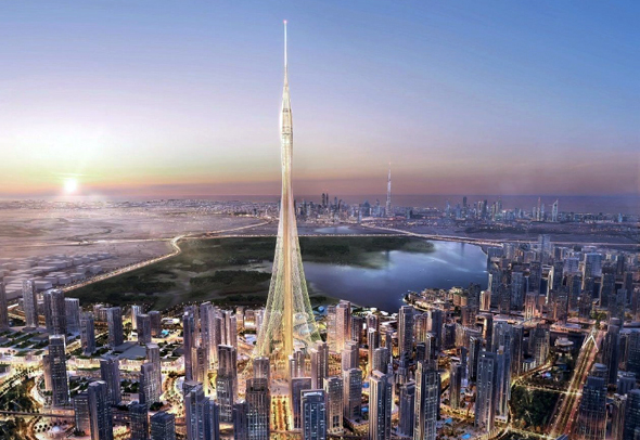 So soll der neuen Wolkenkratzer The Tower am Dubai Creek Harbour im Jahre 2020 aussehen. (Fotos Emaar)