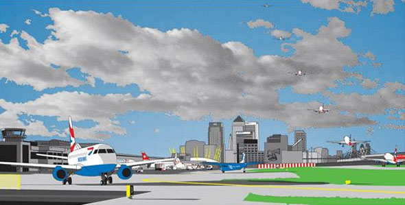 Gerry Buxton setzte den London City Airport künstlerisch in Szene.