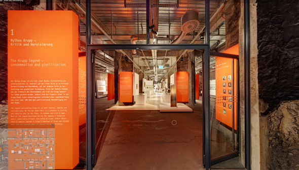 Eingangsbereich der virtuellen Ausstellung "Mythos Krupp" im Ruhrmuseum (Foto Ruhr Museum/Reality Zoom)
