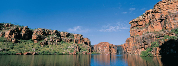 Einfach pittoresk: die King George Falls unweit der Kimberley Coast. (Foto Tourism Western Australia)