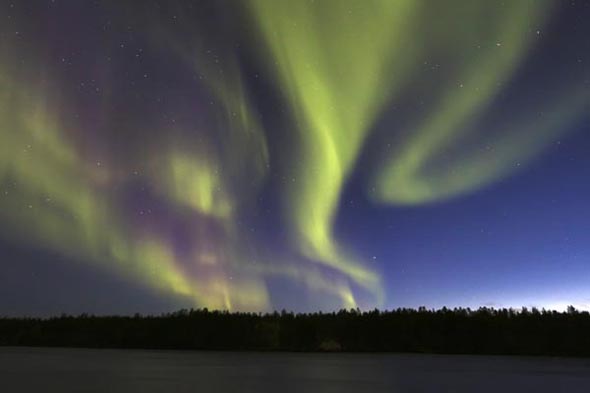 Das Nordlicht in Finnland gehört zu den Motiven, die Eingang in den neuen Kalender von Udo Haafke fanden. 