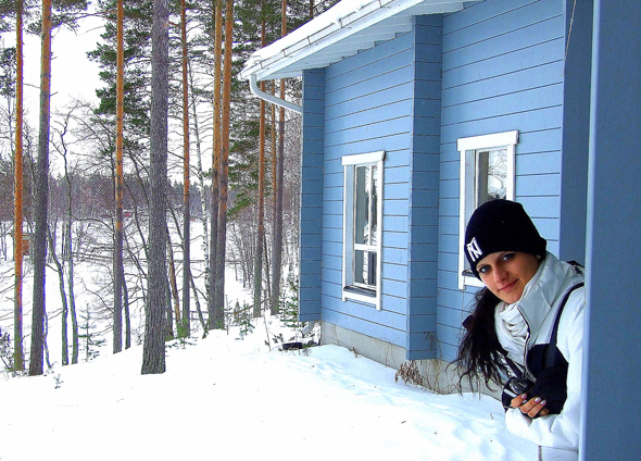 In Savonlinna ist Winterfreude auch Ton in Ton in finnischen Holzhäuschen garantiert. (Foto Katharina Büttel)