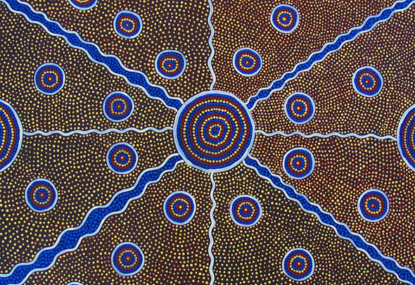 Viele Kunstwerke der Aborigines setzen sich aus tausenden einzelner Punkte zusammen. 